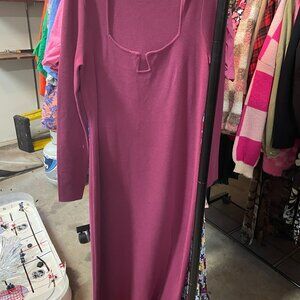Abercrombie Maxi Maroon Long Sleeve Sweater Dress
